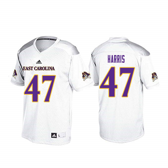 Men #47 Rahjai Harris ECU Pirates College Football Jerseys Sale-White